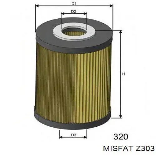Масляний фільтр двигуна Misfat Z303 ціна, від 9.87 USD
