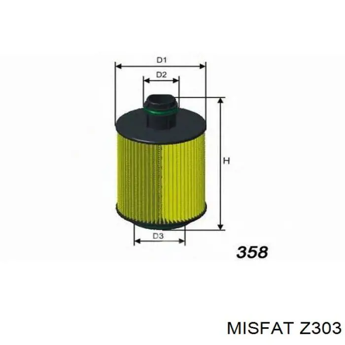 Масляний фільтр Z303 Misfat