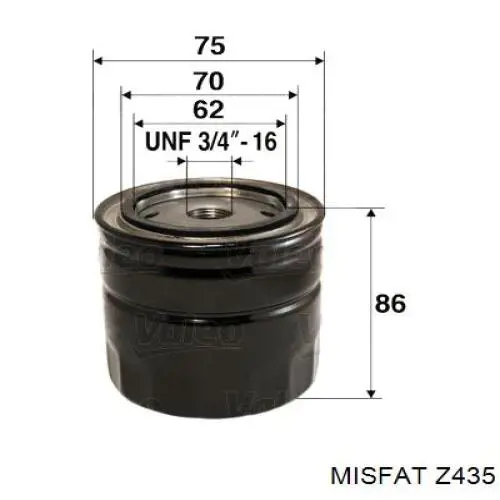 Z435 Misfat фільтр масляний