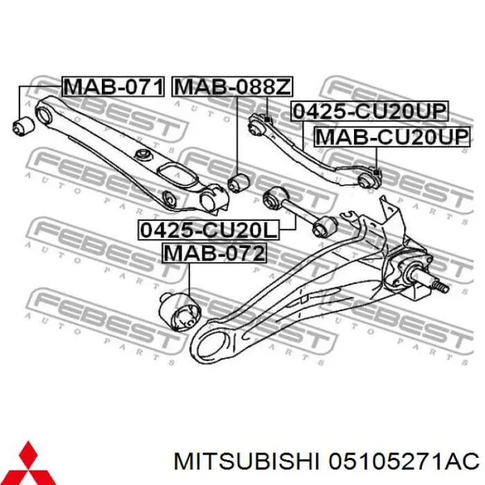 Важіль задньої підвіски верхній, лівий/правий Mitsubishi 05105271AC ціна, від 23.96 USD