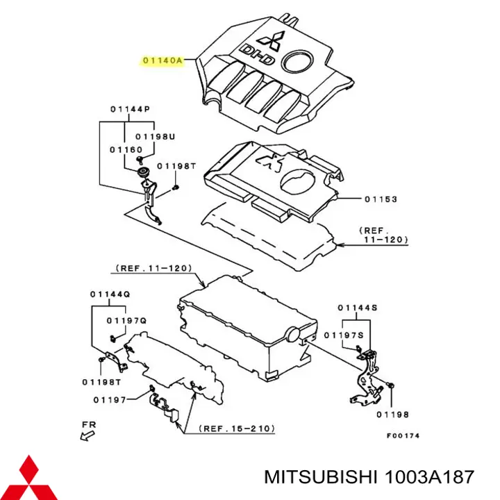 1003A187 Mitsubishi Екран двигуна
