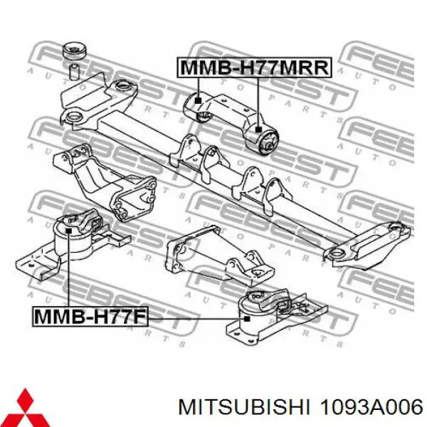 Подушка (опора) двигуна, ліва Mitsubishi Pajero PININ (H60, H70) (Міцубісі Паджеро)