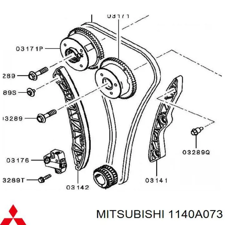 Ланцюг Mitsubishi Outlander II XL позашляховик (CWW) (2005 - 2012) ціна, від 47.87 USD