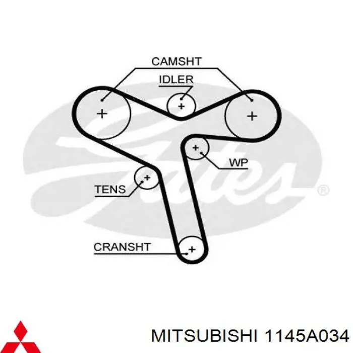 Купити 1145A034 Mitsubishi Ремінь газорозподільного механізму