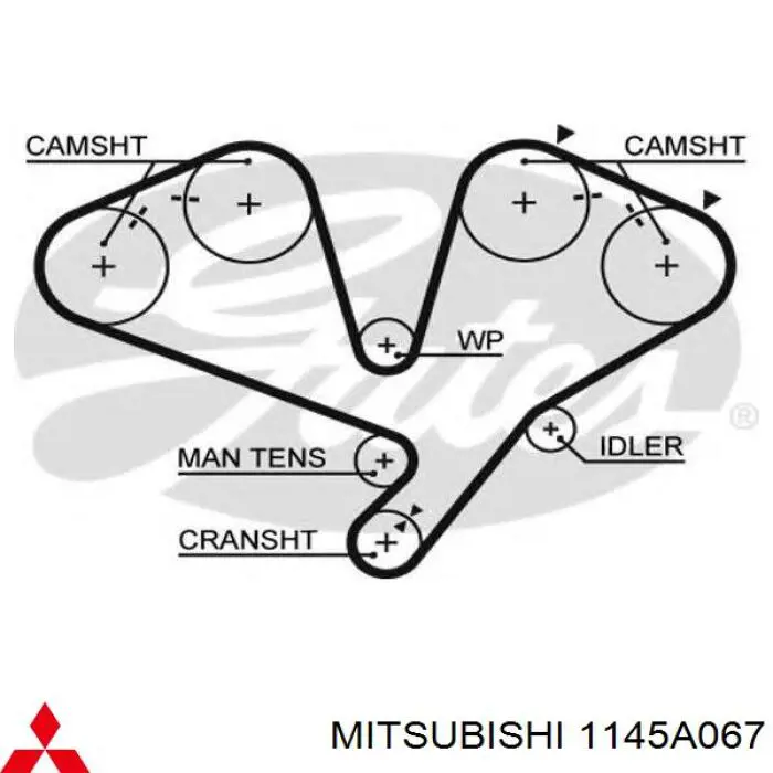 Купити 1145A067 Mitsubishi Ремінь газорозподільного механізму