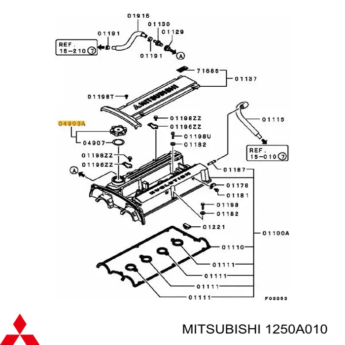 1250A010 Mitsubishi кришка маслозаливной горловини