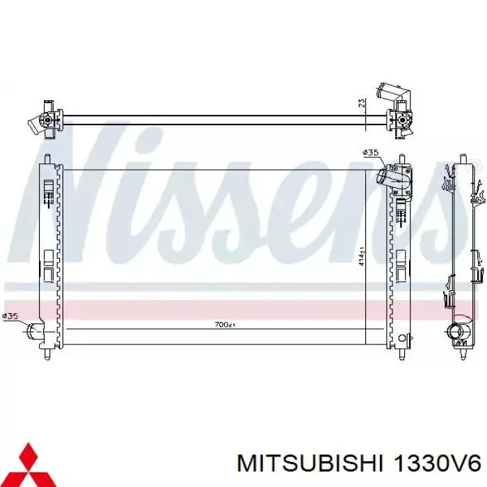 Радіатор охолодження двигуна 1330V6 Mitsubishi