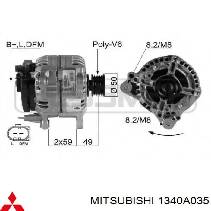 Ремінь кондиціонера Mitsubishi 1340A035