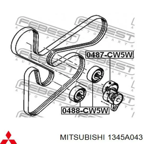 Натягувач приводного ременя 1345A043 Mitsubishi