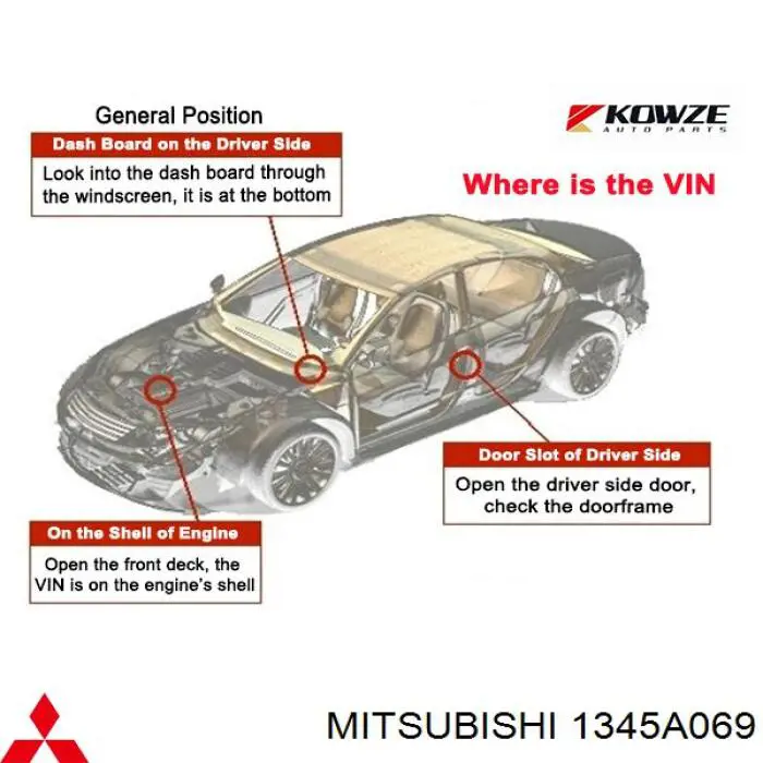 Натягувач приводного ременя Mitsubishi 1345A069 ціна, від 40.53 USD