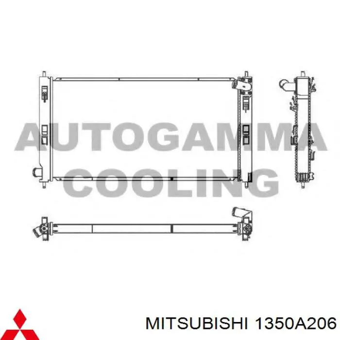 Купити 1350A206 Mitsubishi Радіатор двигуна