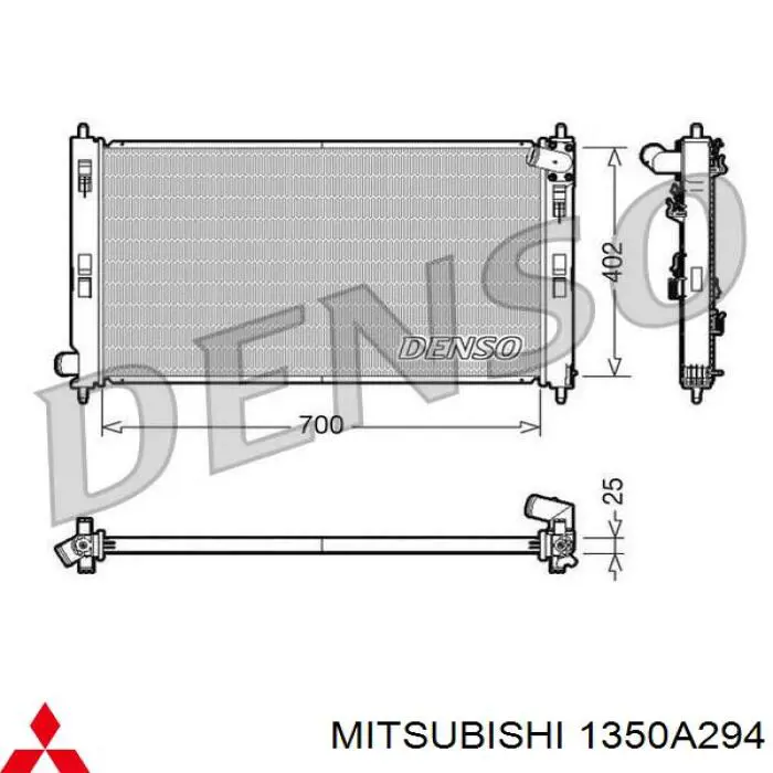 1350A294 Mitsubishi радіатор охолодження двигуна