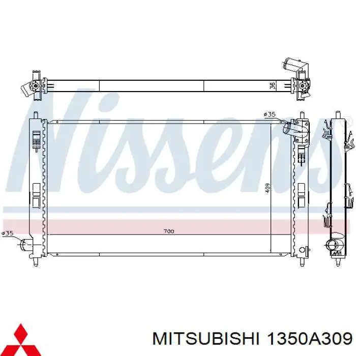 Купити 1350A309 Mitsubishi Радіатор двигуна