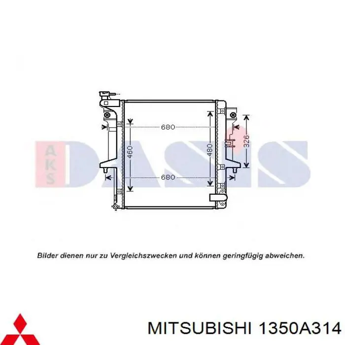 1350A314 Mitsubishi радіатор охолодження двигуна