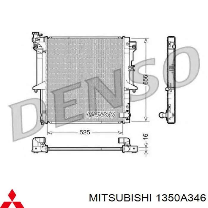 1350A346 Mitsubishi Радіатор охолодження двигуна