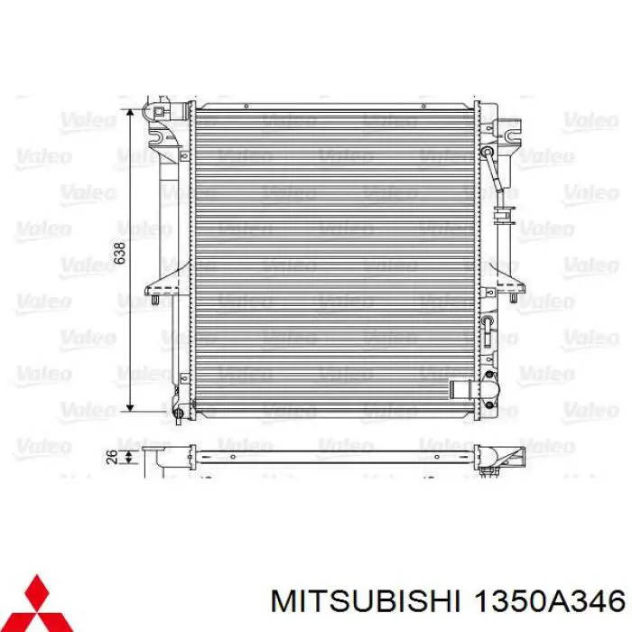 Купити 1350A346 Mitsubishi Радіатор двигуна