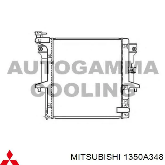 1350A348 Mitsubishi радіатор охолодження двигуна