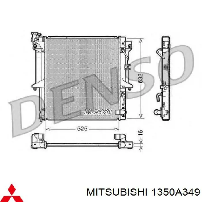 1350A349 Mitsubishi Радіатор охолодження двигуна
