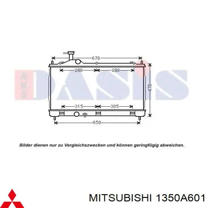 Радіатор охолодження двигуна 1350A601 Mitsubishi