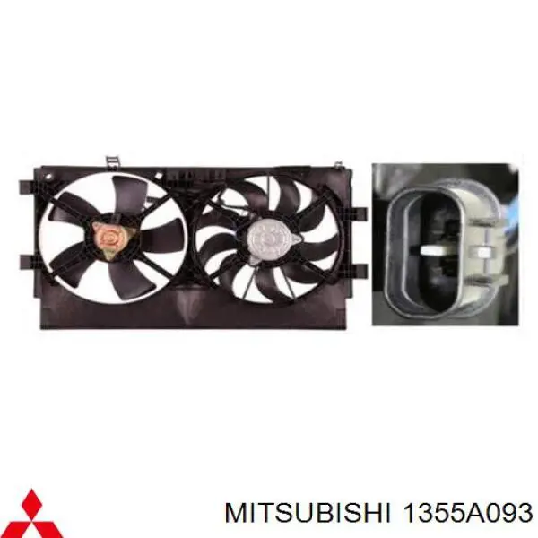 1355A093 Mitsubishi двигун вентилятора системи охолодження, лівий