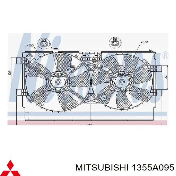 Вентилятор/крильчатка радіатора охолодження, лівий Mitsubishi ASX (GA) (Міцубісі Асх)