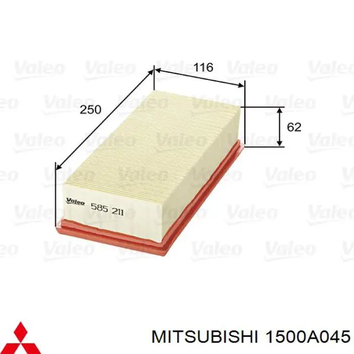 Купити 1500A045 Mitsubishi Автомобільний фільтр повітря