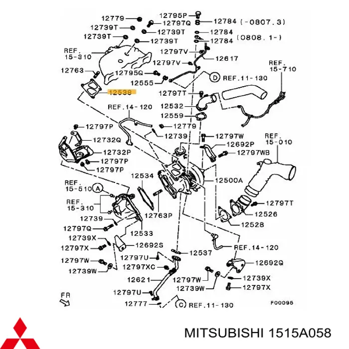 Прокладка турбіни вихлопних газів, впуск Mitsubishi Outlander (CU) (Міцубісі Аутлендер)