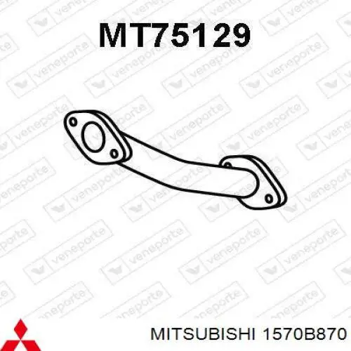 Труба приймальна (штани) глушника, передня 1570B870 Mitsubishi