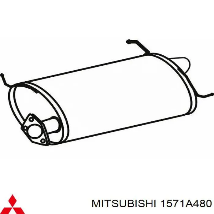 Глушник, задня частина 1571A480 Mitsubishi