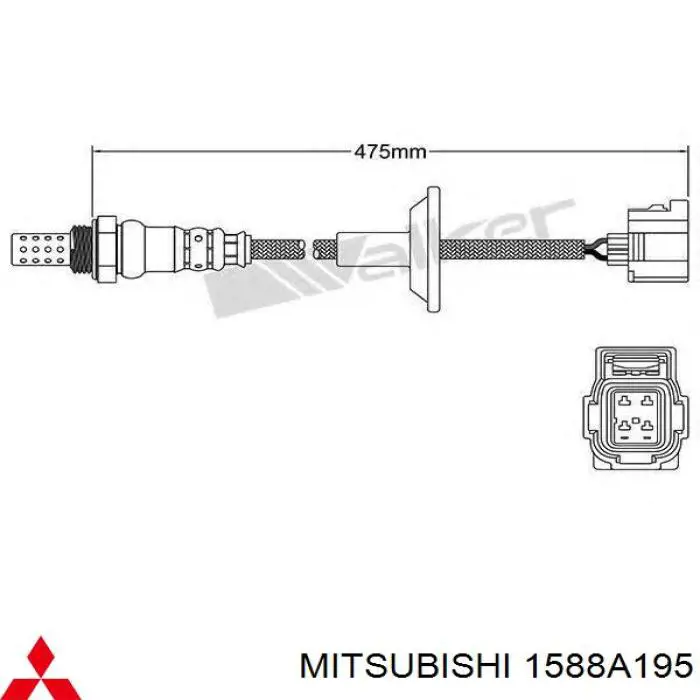 Купити 1588A195 Mitsubishi Лямбда-зонд, датчик кисню після каталізатора