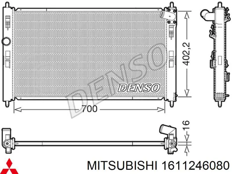 Купити R14166 Sato Tech Радіатор двигуна