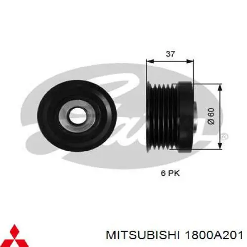 Купити 1800A201 Mitsubishi Шків генератора