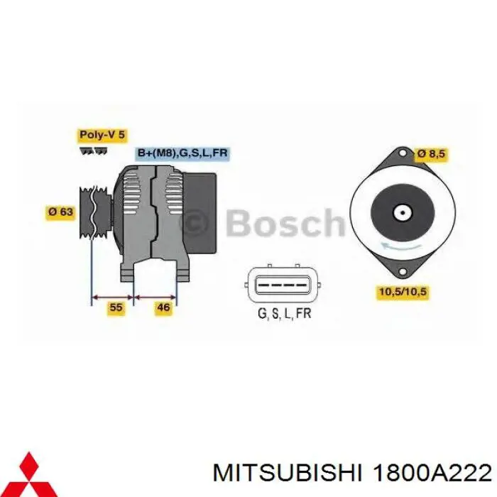 Генератор 1800A222 Mitsubishi