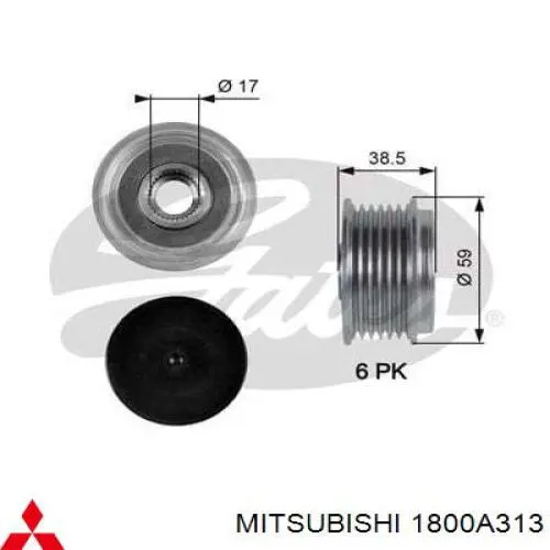 Шків генератора 1800A313 Mitsubishi