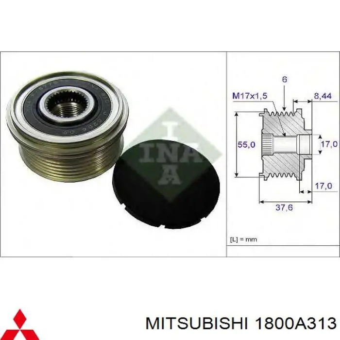 Інерційний шків Mitsubishi 1800A313 ціна, від 33.03 USD