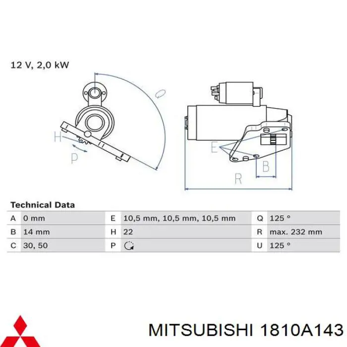 Стартер Mitsubishi 1810A143 ціна, від 88.66 USD