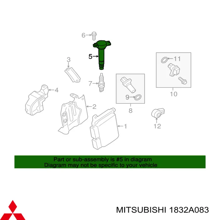 Котушка запалювання 1832A083 Mitsubishi