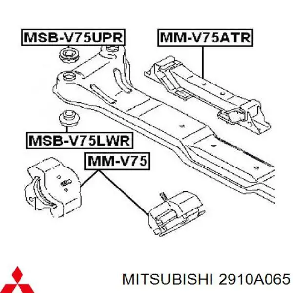 2910A065 Mitsubishi сайлентблок передній балки/підрамника