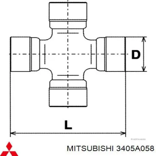 Хрестовина карданного валу Mitsubishi 3405A058 ціна, від 22.38 USD