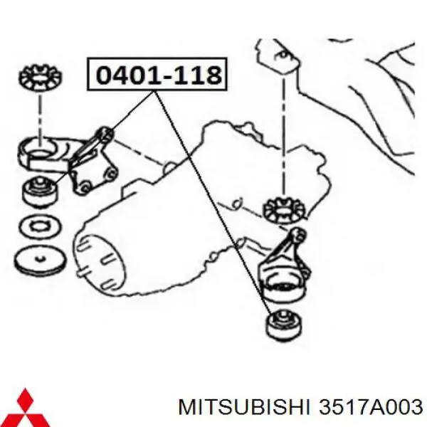 Сайлентблок траверси кріплення переднього редуктора, передній Mitsubishi 3517A003 ціна, від 16.12 USD