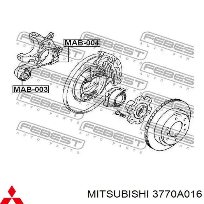 Цапфа - поворотний кулак задній, правий Mitsubishi 3770A016 ціна, від 41.74 USD