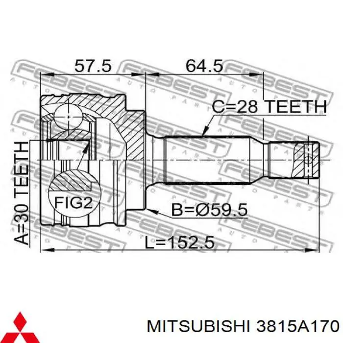 Купити 3815A170 Mitsubishi Піввісь права