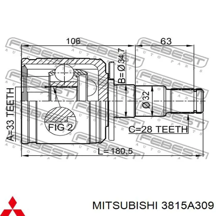 Ліва піввісь 62576 Japko
