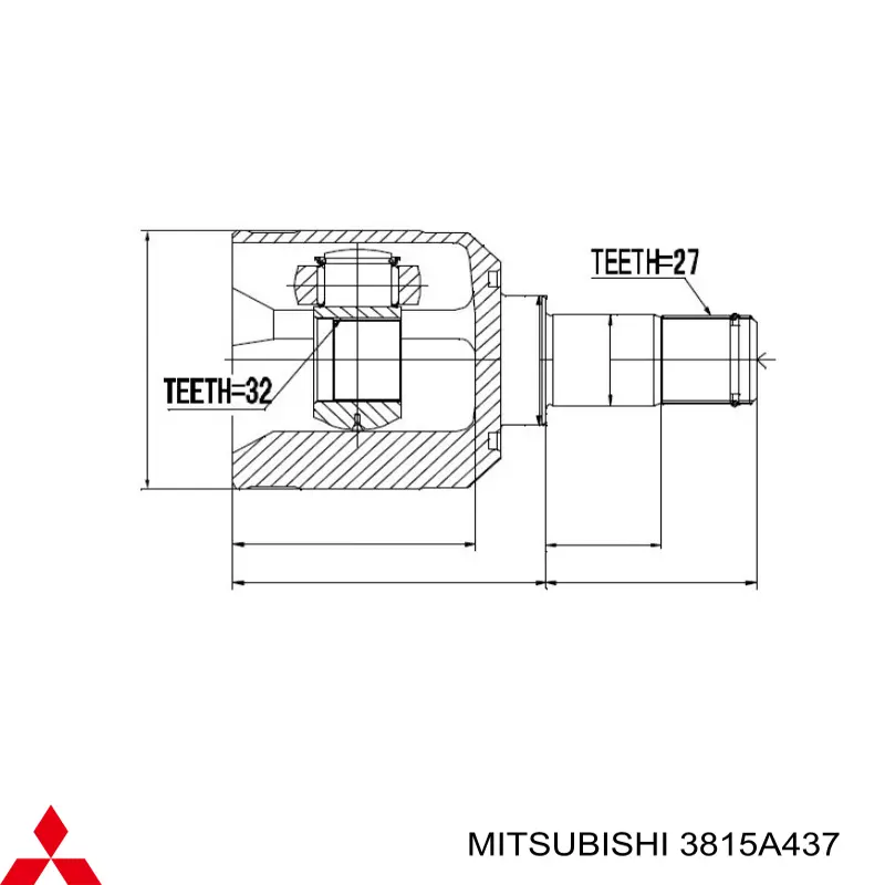 3815A437 Mitsubishi Привід лівий