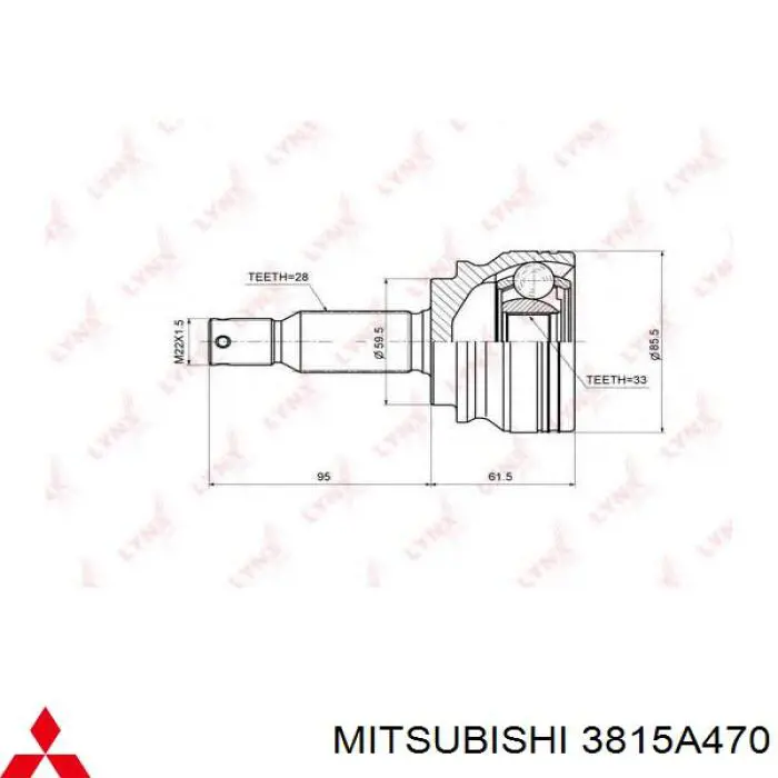 ШРУС зовнішній передній 3815A470 Mitsubishi