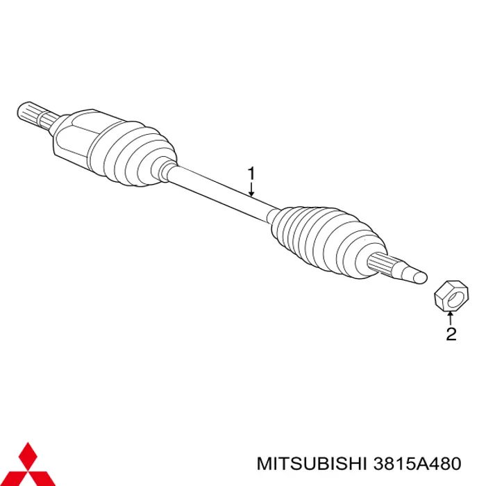 3815A480 Mitsubishi піввісь (привід передня, права)