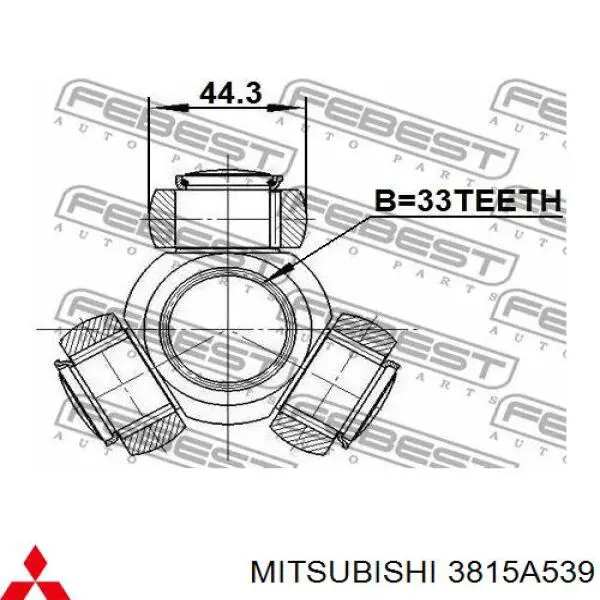 Привід передній лівий Mitsubishi 3815A539 ціна, від 92.26 USD