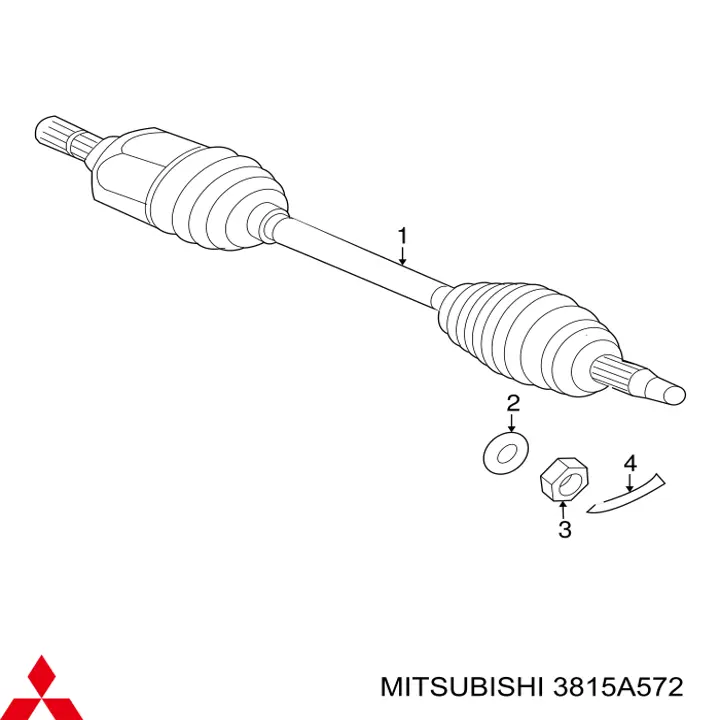 Піввісь (привід) передня, права 3815A572 Mitsubishi