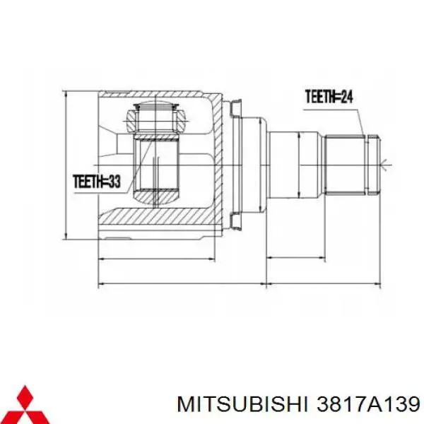 Шарнір кутових швидкостей передній лівий Mitsubishi 3817A139 ціна, від 39.68 USD
