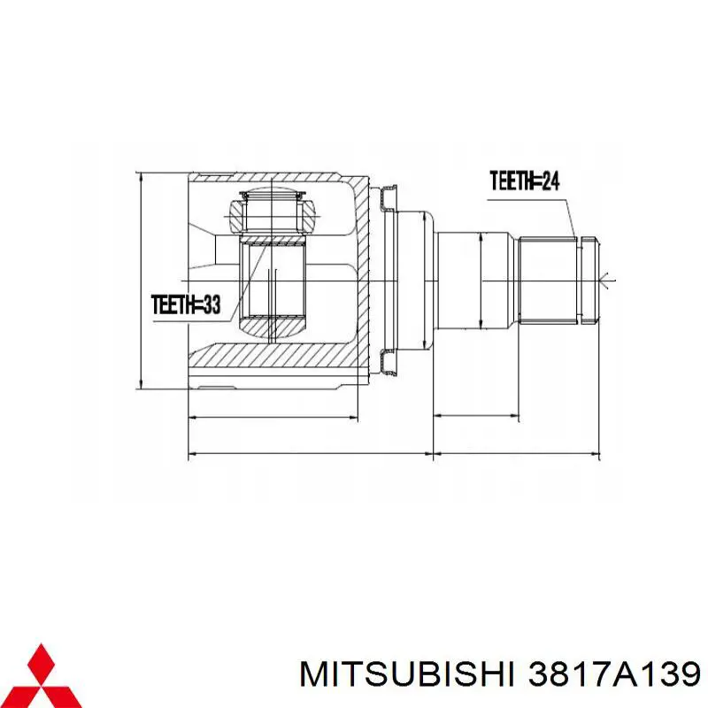 Купити 3817A139 Mitsubishi Граната внутрішня, передня, ліва